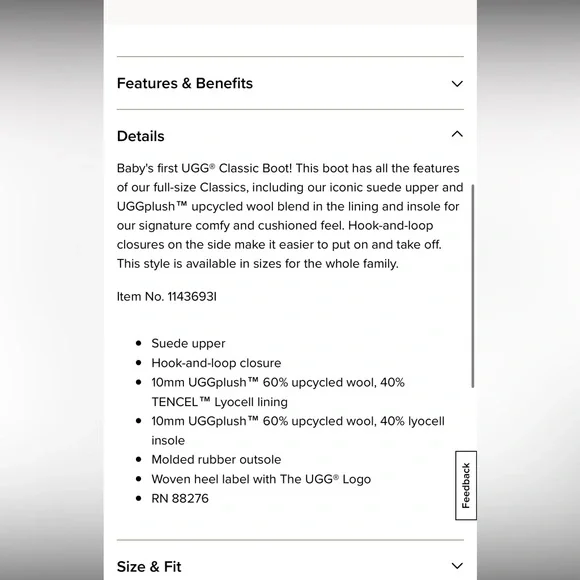 UGG Classic Baby boots size 2/3 chestnut - Picture 3 of 11